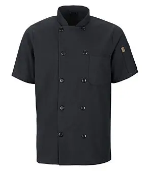 Black Red Kap short-sleeve chef coat